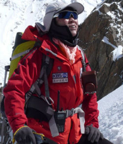 Miss Oh durante una scalata in Himalaya