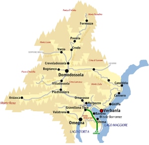 La mappa della provincia di Verbano-Cusio-Ossola