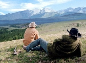 Una scena del film I segreti di Brokeback Mountain