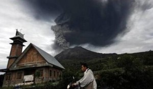 Il vulcano entrato in eruzione