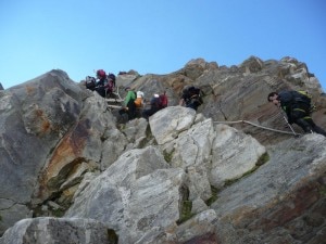 Il gruppo durante la salita alla Margherita