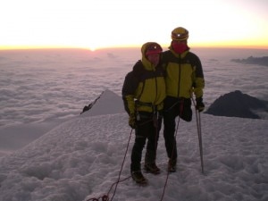 Gianfranco e Roberto sulla vetta dell'Illimani