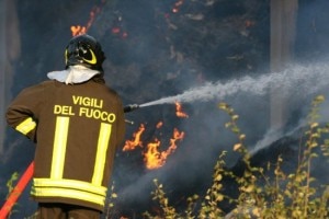 I vigili del fuoco in azione