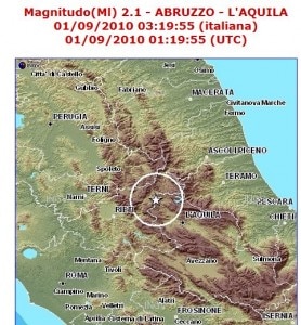 L'epicentro dell'ultimo terremoto