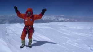 Alix von Melle sulla cima del Cho Oyu (Photo ruperthauer.at)