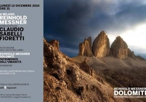 La locandina della serata di Messner a Milano