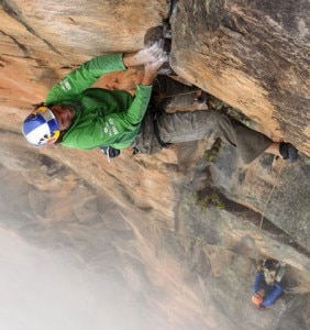 Stefan Glowacz on Behind the Rainbow (Photo Klaus Fengler - Climbing.com)