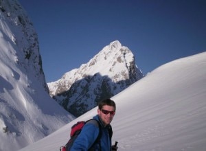 Simone in salita verso il Raukofel – gruppo del Coglians – Alpi Carniche Simone in salita verso il Raukofel – gruppo del Coglians – Alpi Carniche