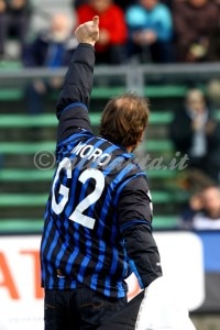 Moro con la maglia dell'Atalanta