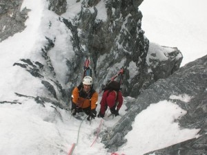 Sulla via "Zebrusius" sulla parete ovest del Gran Zebrù