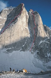 Arwa Spire - Vie aperte nel 2002 da Harvey-Hasler-Schaeli (Photo Bruno Hasler - Alpinist.com)