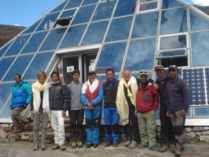 Piramide 27 maggio - Da Polenza con il team di Sherpa, Giampietro Verza e Stefania Mondini