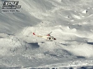 L'elicottero di soccorso in azione