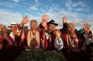 La cerimonia del solstizio a  Tiahuanaco (Photo David Mercado - Reuters - National Geographic)
