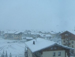 Panorama di Livigno questa mattina (Photocourtesy of webcam APTLivigno)