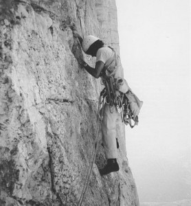 Messner Sass della Crusc 1968 (photo courtesy Alessandro Gogna, Sentieri verticali, Zanichelli)