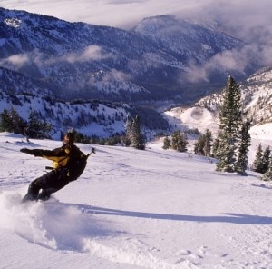 Snowboarder sulla catena Wasatch, nello Utah (© Copyright Howie Garber)