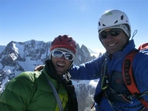 Daniele Bernasconi e Stefano Sosio in cima alla St Exupery (Photo www.stefanososio.com)