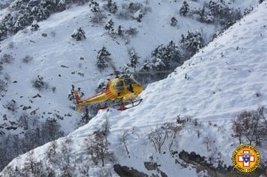 Cnsas_Anversa degli abruzzi_arrivo elicottero (Photo Cnsas)