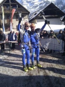 Holzknecht e Reichegger all'arrivo (Photo courtesy ISMF European Championship ski mountaineering)