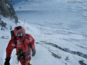 Janusz Gołąb sul Japanese Couloir (Photo polishwinterhimalaism.pl)