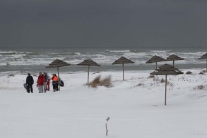 Snowboarder sulle spiagge di Ravenna (Photo www.ravennaedintorni.it)