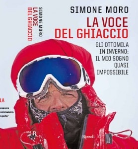 La voce del Ghiaccio - copertina del nuovo libro di Simone Moro