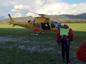 Il recupero sulla cima Schiara (Photo Soccorso alpino veneto)