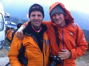 Maurizio Folini e Cory Richards a Lukla (Photo courtesy Simone Moro)