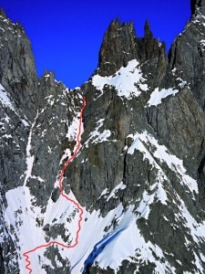 canalone sud dalla Brèches delle Dames Anglaises sul Monte Bianco