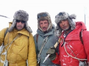 Massimo Poggio, Michele Alhaique e Marco Bocci in K2 la montagna italiana  (Photo courtesy Marco Bocci via Facebook)