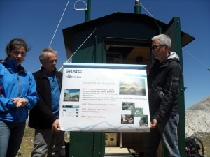 inaugurazione osservatorio climatico gran sasso - agostino da polenza con i ricercatori