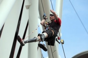 Jamie Andrew sul Olympic Stadium (Photo courtesy dailyrecord.co.uk)