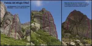 La nuova falesia chiodata da Salini al rifugio Falc