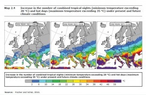 La mappa delle temperature pubblicata dalla Agenzia Europea per l'Ambiente (Photo eea.europa.eu)