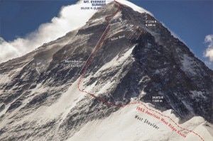 West Ridge e Hornbein Couloir (Photo David Breashears - National Geographic)