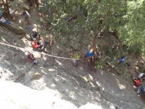 Un tratto della palestra di roccia di Rocca Pendice a Teolo (Photo courtesy of cai treviso ix)