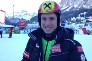 L'atleta Marcel Hirscher all'arrivo dello Slalom Gigante dell'Alta Badia (Photo courtesy of Marcel Hirscher fanpage)