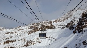 La funivia Funifor è uno degli impianti di risalita che opera sulle piste del Monte Rosa di Alagna Valsesia (Photo courtesy of www.sciaremag.it)