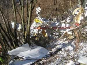 Il velivolo precipitato sul monte Torresel (Photo Cnsas veneto)