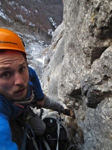 Saro Costa sulla via Siddharta al Pizzo d'Eghen (Photo Saro Costa)