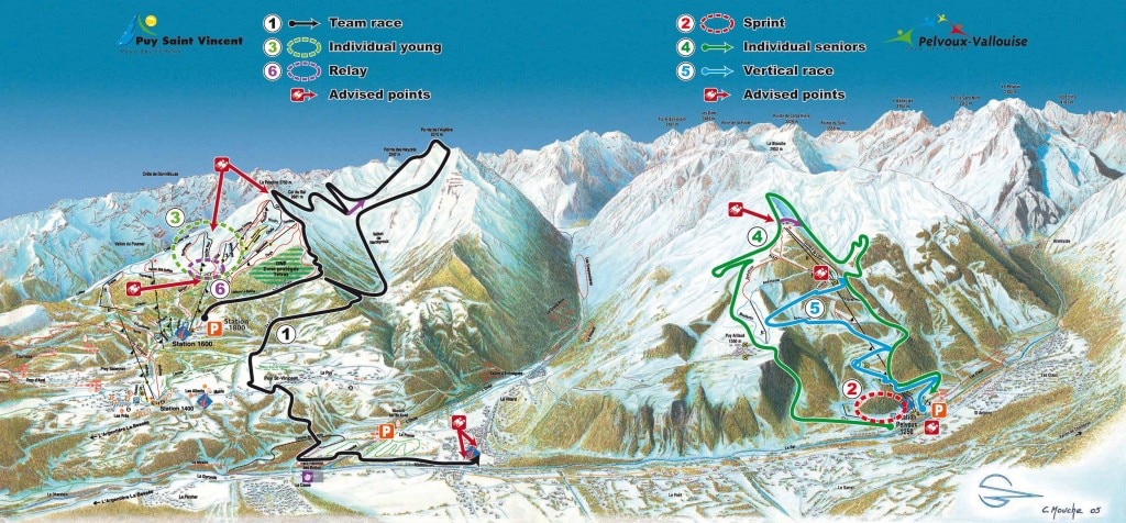 Tracciato gare Mondiali di Skialp Puy Saint Vincent