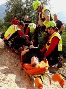 Il recupero del rocciatore a Ferentillo (Photo courtesy of Soccorso Alpino e Speleologico Umbria)