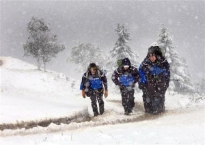 Una squadra di terra del Pghm durante un intervento di soccorso in pessime condizioni meteorologiche (Photo courtesy of gendarmerie44.skyrock.com)