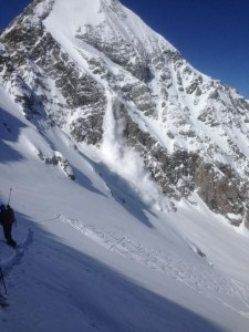 La valanga del Gran Zebru fotografata da Kurt Ortler