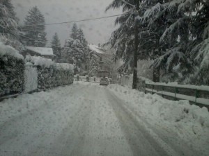 Neve a Ballabio questa mattina