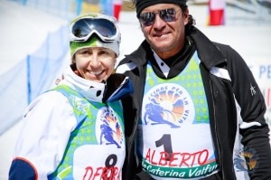 Deborah Compagnoni e Alberto Tomba durante la scorsa edizione di Scia con i Campioni (Photo courtesy of www.sciareperlavita.com)