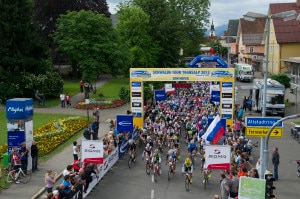 La partenza della corsa ciclistica Tour-Transalp a Sonthofen, in Germania (Photo courtesy of  www.tour-transalp.de)