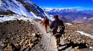 Foreign tourists enjoying high altitude trekking in Nepal. Photo: nepalmountainnews.com