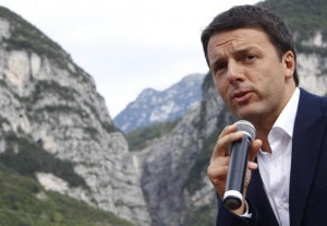 Matteo Renzi a Longarone (Photo courtesy Repubblica.it)